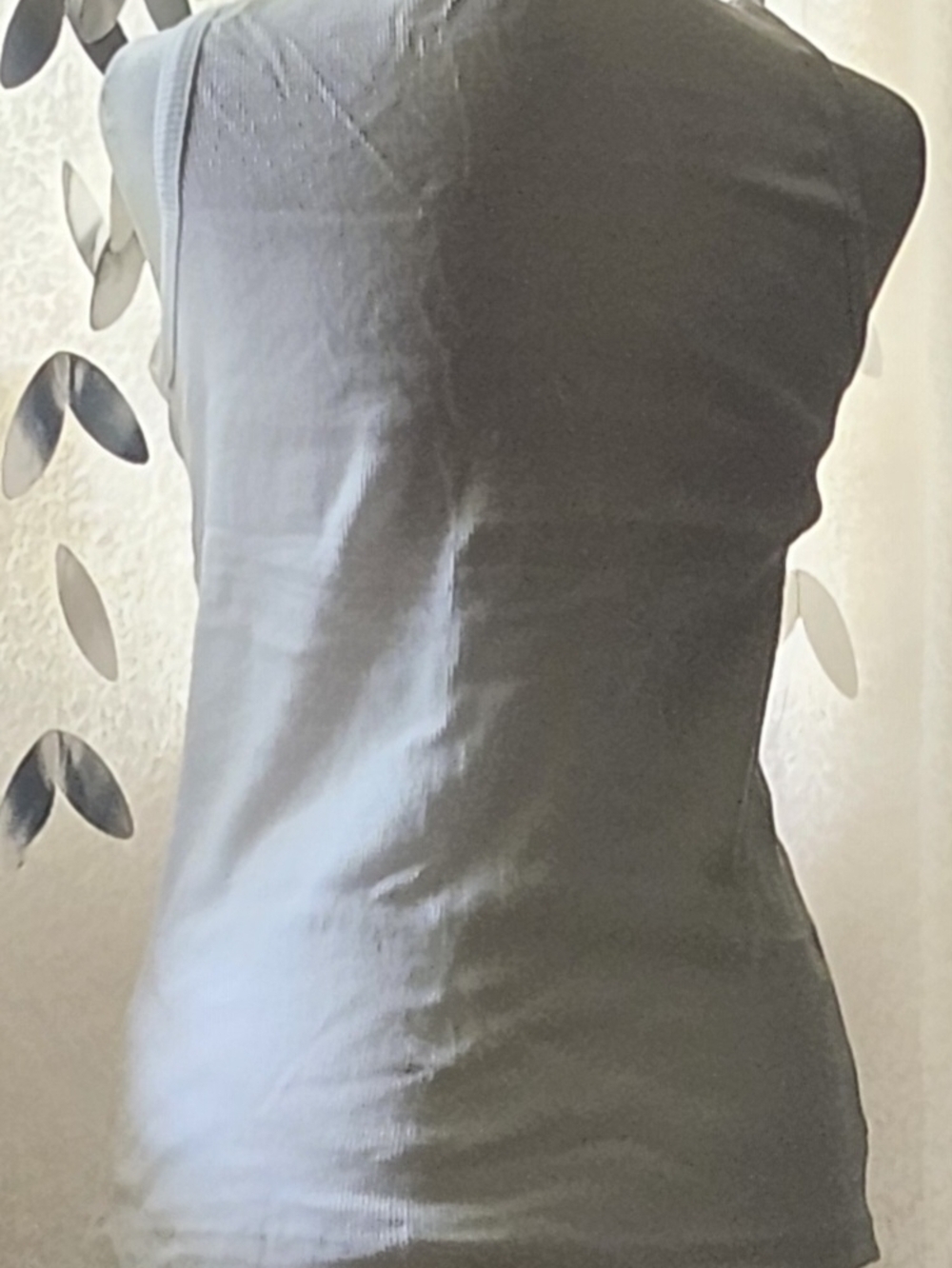 Women's White Ribbed Scoop Neck Tank Top - Picture 5 of 5